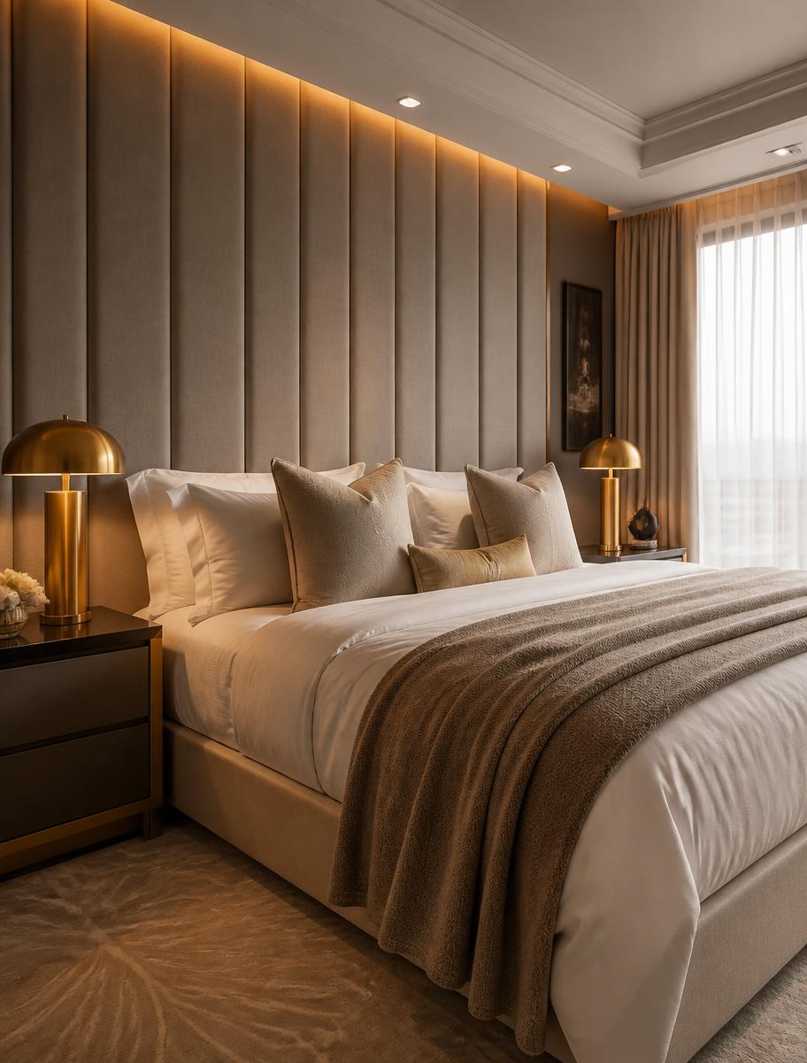 Luxuriöses Schlafzimmer mit maßgefertigten Möbeln