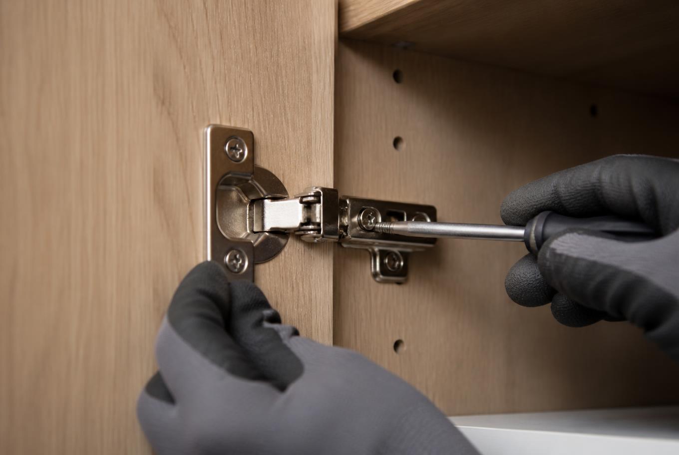 Handwerkliche Detailarbeit an einer Küchenmontage
